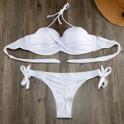 skupljena guza naborani kupaći kostimi kupaći kupaći kostim za žene bikini set donjeg rublja potpora za bikini čvrsti push up od S do XXL