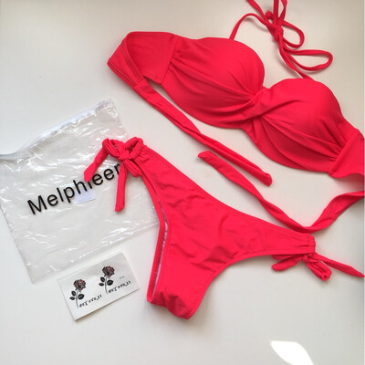 skupljena guza naborani kupaći kostimi kupaći kupaći kostim za žene bikini set donjeg rublja potpora za bikini čvrsti push up od S do XXL