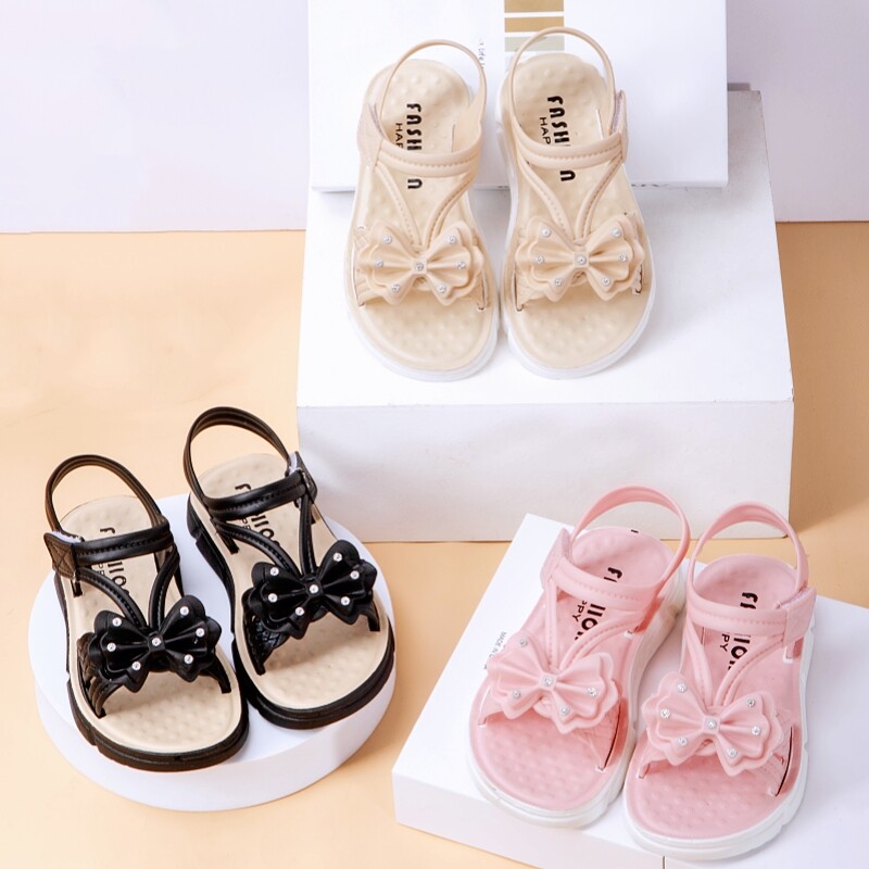 Tüdrukute imearmsad avatud ninaga hingavad sandaalid, mugavad libisemiskindlad kullake printsessi stiilis rannajalatsid laste välitegevuseks