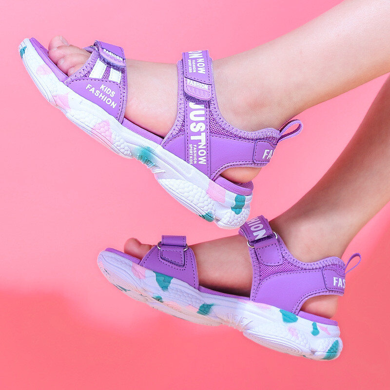 sandaalid tüdrukutele Baby Light Girls Sandaalid Laste vabaajajalatsid Libisemisvastased Laste Rannajalatsid Õues Armsad roosad printsessikingad