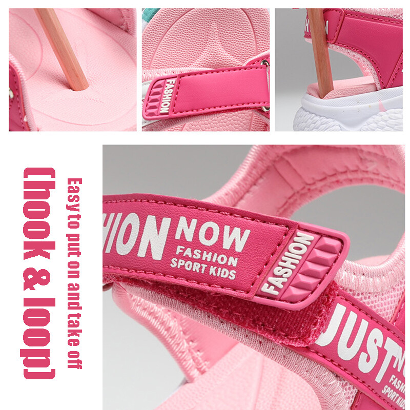 sandaalid tüdrukutele Baby Light Girls Sandaalid Laste vabaajajalatsid Libisemisvastased Laste Rannajalatsid Õues Armsad roosad printsessikingad