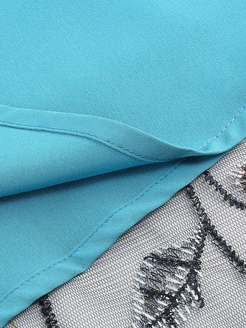 Tonvali türkiissinine elegantsed õhtused pikad sünnipäevakleidid naistele Luksuslik lilledega tikitud võrkkleit, varrukatega vintage kleit