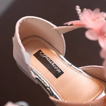 Κορίτσια Rhinestone Flower Παπούτσια Low Heel Flower Dress Wedding Party Pump Παπούτσια Princess Shoes for Kids Toddler