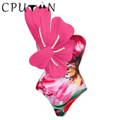 CPUTAN 2024 Sexy Luxury 3D Flower Σετ μπικίνι One Piece Γυναικεία μαγιό Φούστα Μαγιό Φόρεμα παραλίας Φόρεμα μαγιό Monokini