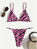 S - XL 7 Color Zebra Printed High Cut Μπικίνι Γυναικεία Μαγιό Γυναικείο Μαγιό Σετ μπικίνι δύο τεμαχίων Bather Μαγιό Swim K4904