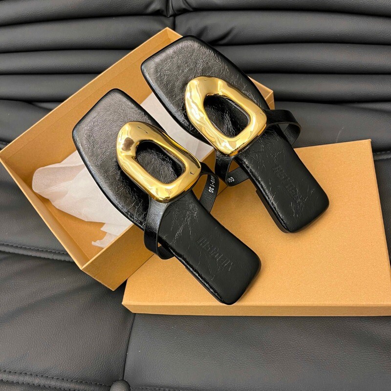 Tänavamood naiste kandilise varbaga sussid 2024. aasta suvemood, suured plätud, vabaaja mitmekülgsed naiste sussid õues