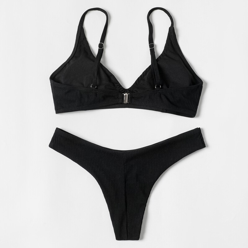 ZTVitality Must seksikas naiste ujumistrikoo, 2022, uus, polsterdatud rinnahoidja, soonikkoes kõrge lõikega bikiinid, rannarõivad, ujumisriided Brasiilia Biquini SL