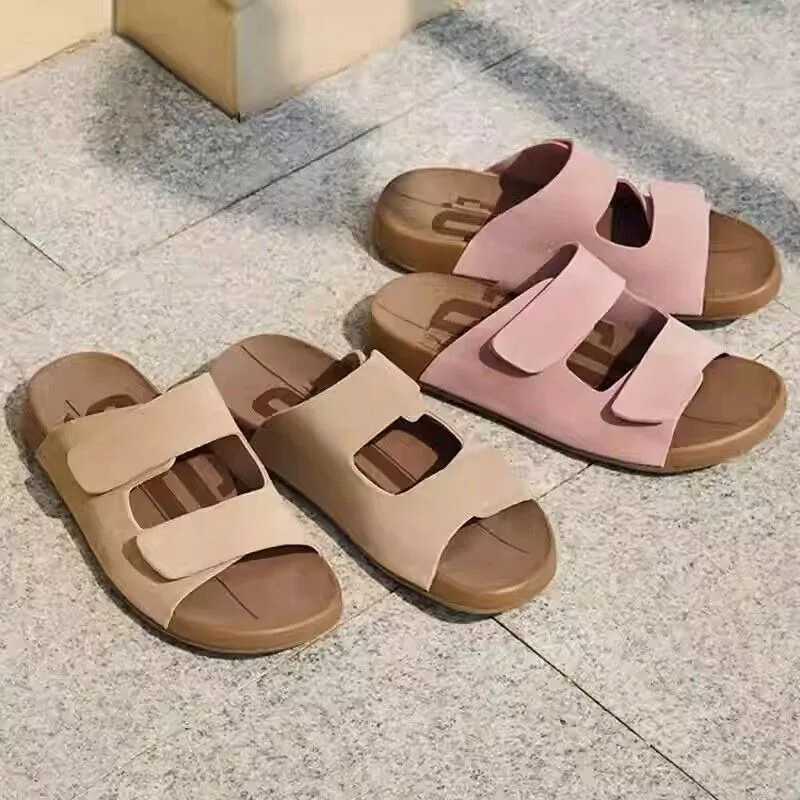 Moteriški batai, 2024 m. Naujos atviros moteriškos šlepetės vasarinės Romos kietas solft padas lauko laisvalaikio plokščios, patogios šlepetės