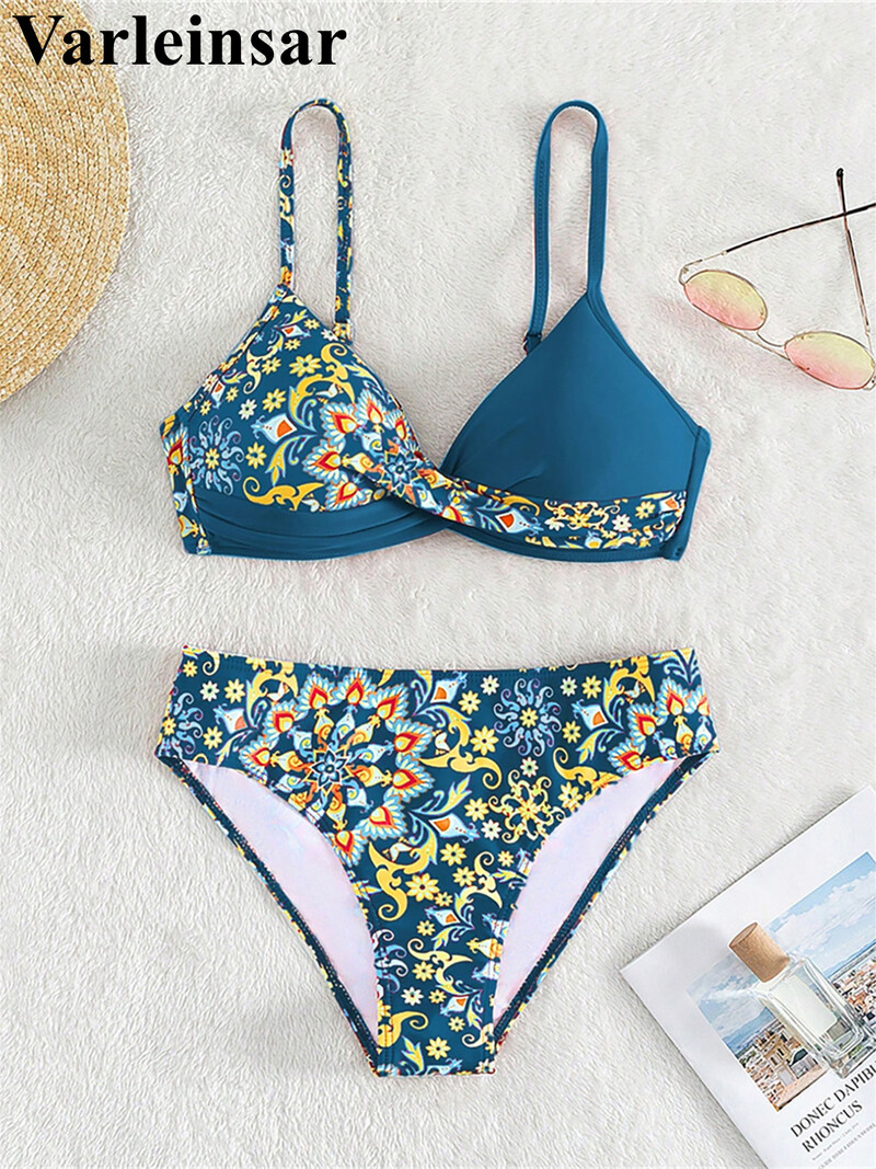 S - XL trükitud bikiinid Push Up ujumistrikoo Naiste ujumisriided Kaheosaline bikiinikomplekt koos rinnahoidjaga supluskostüüm Ujumiskostüüm V5481