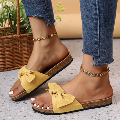 Ženske cipele 2024. Hot Ženske papuče veće veličine Modne dnevne papuče s leptir čvorovima Ženske nove ravne papuče s okruglim prstima Zapatos