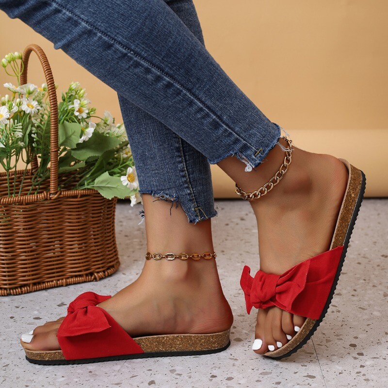 Ženske cipele 2024. Hot Ženske papuče veće veličine Modne dnevne papuče s leptir čvorovima Ženske nove ravne papuče s okruglim prstima Zapatos