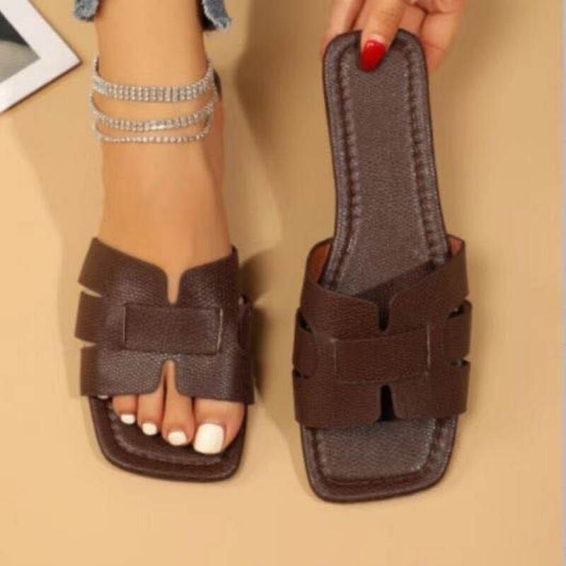 Designer Orange Geometric Patterns Elegantsed madala kontsaga naistekingad Suvised Luksusliku brändi kõrgekvaliteedilised kingad Mugavad lamedad kingad