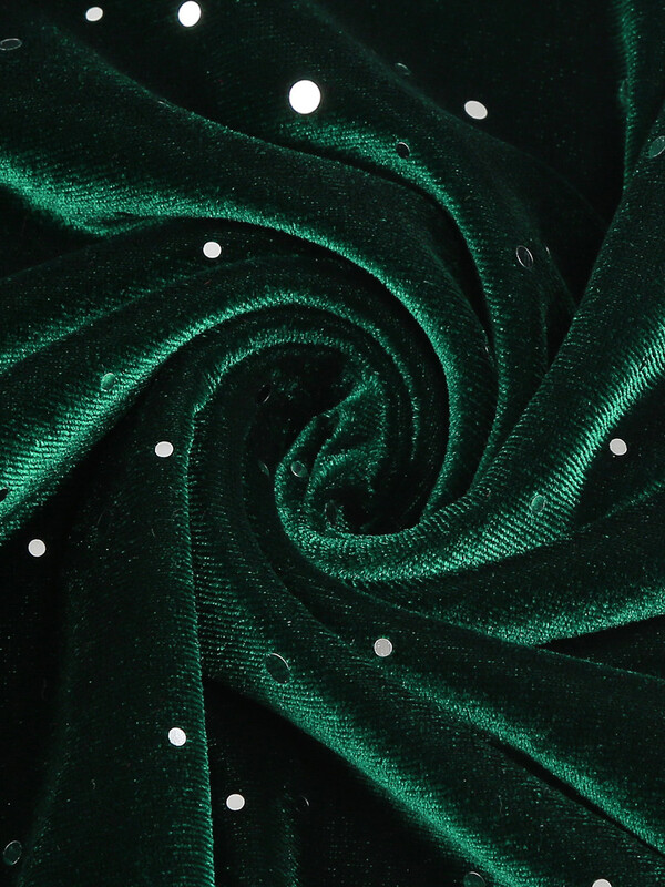 Tonval točkaste baršunasto zelene elegantne večernje božićne zimske haljine za žene Vintage midi swing haljina s kvadratnim izrezom i rukavima s volanima