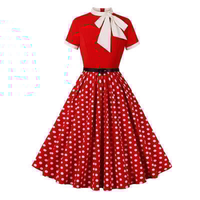 Naiste suvine vabaaja peokleit 2024 lühikeste varrukatega retromantel 60ndate 50ndate vintage Rockabilly 1960ndate 1950ndate kiiksuga kleit Vestidos