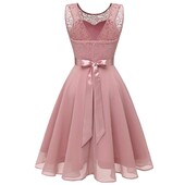 Ženska kratka cvjetna čipkana haljina za djeveruše Ženska svečana svečana haljina do koljena Večernje haljine bez rukava Čipkana haljina Vestidos Fem