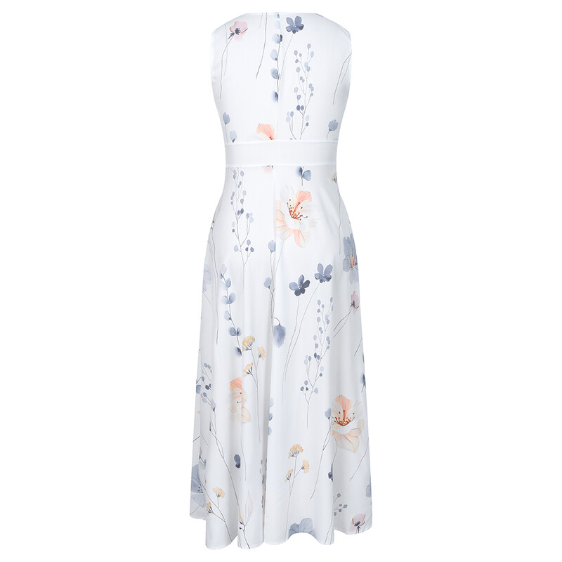 Naiste V-kaelusega peokleit Boho lilleline rannakleit pühade suvekleidid suures suuruses moes riided õnnelikuks 2024. aastaks