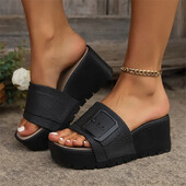 Γυναικείες παντόφλες με μαλακή σόλα, ανθεκτικές στη φθορά, μοντέρνες άνετες και περιστασιακές κοίλες γυναικείες παντόφλες με μαλακή σόλα με σφήνα με τακούνι 2024