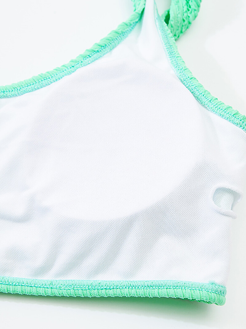 Seksikad ribiga bikiinid, 2022. aasta naiste suvised ujumisriided Naiste ujumistrikoo kõrge vöökohaga bikiinide komplekt, ülaosa ühel õlal rannas ujumiskostüümi kandmine