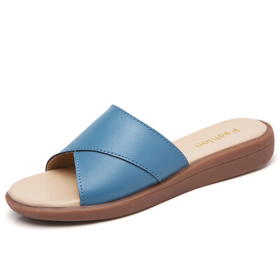 Καλοκαιρινές παντόφλες Γυναικείες Flat Luxury σαγιονάρες παραλίας εξωτερικού χώρου Γυναικεία σανδάλια Trend Brand Design Slides Shoes Woman 2023 Big Size 41