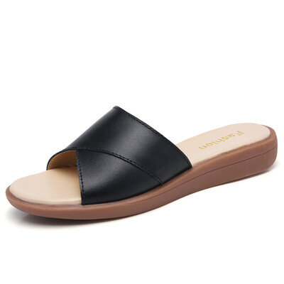 Καλοκαιρινές παντόφλες Γυναικείες Flat Luxury σαγιονάρες παραλίας εξωτερικού χώρου Γυναικεία σανδάλια Trend Brand Design Slides Shoes Woman 2023 Big Size 41