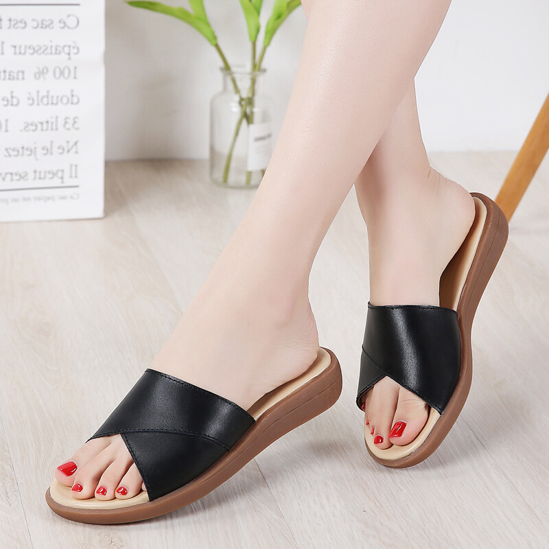 Καλοκαιρινές παντόφλες Γυναικείες Flat Luxury σαγιονάρες παραλίας εξωτερικού χώρου Γυναικεία σανδάλια Trend Brand Design Slides Shoes Woman 2023 Big Size 41