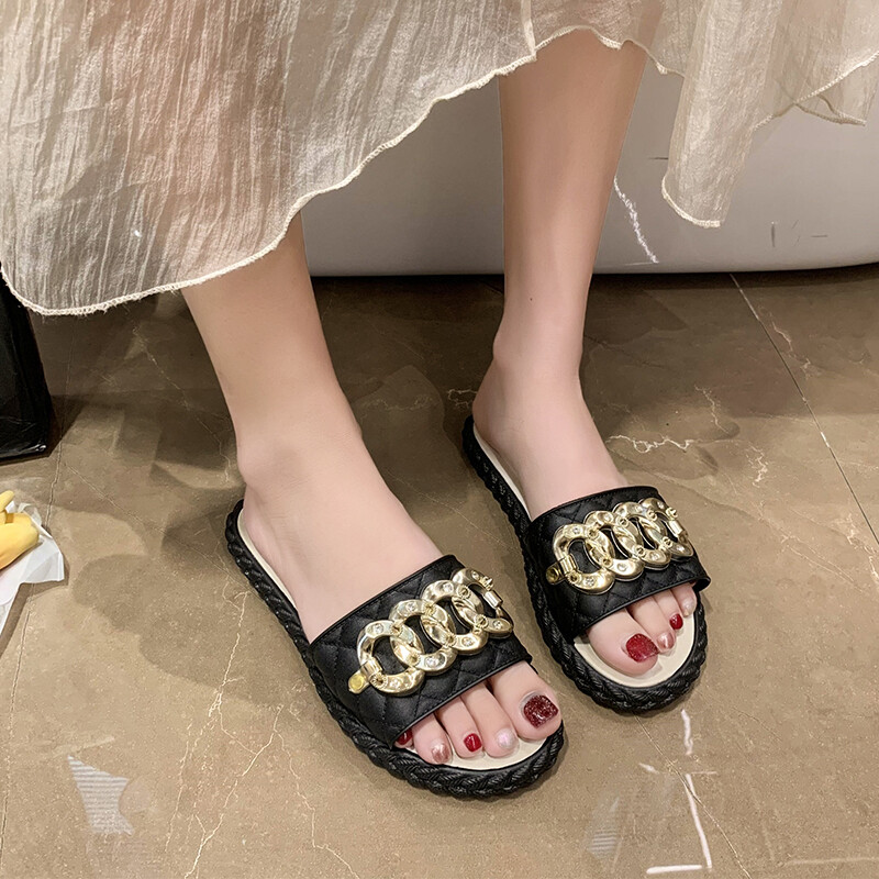 DOGHC 2024 UUED suvised disainiga naiste sandaalid, naiste sussid, sisevannituba, väljas jalutuskäik, madala kontsaga madala kontsaga sandaalid