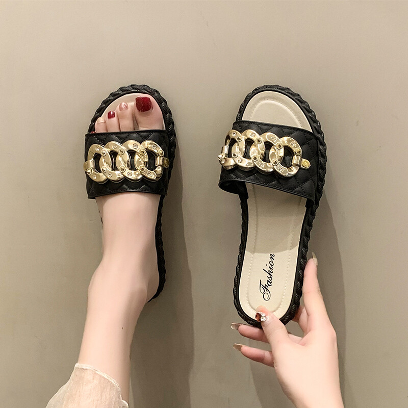 DOGHC 2024 UUED suvised disainiga naiste sandaalid, naiste sussid, sisevannituba, väljas jalutuskäik, madala kontsaga madala kontsaga sandaalid