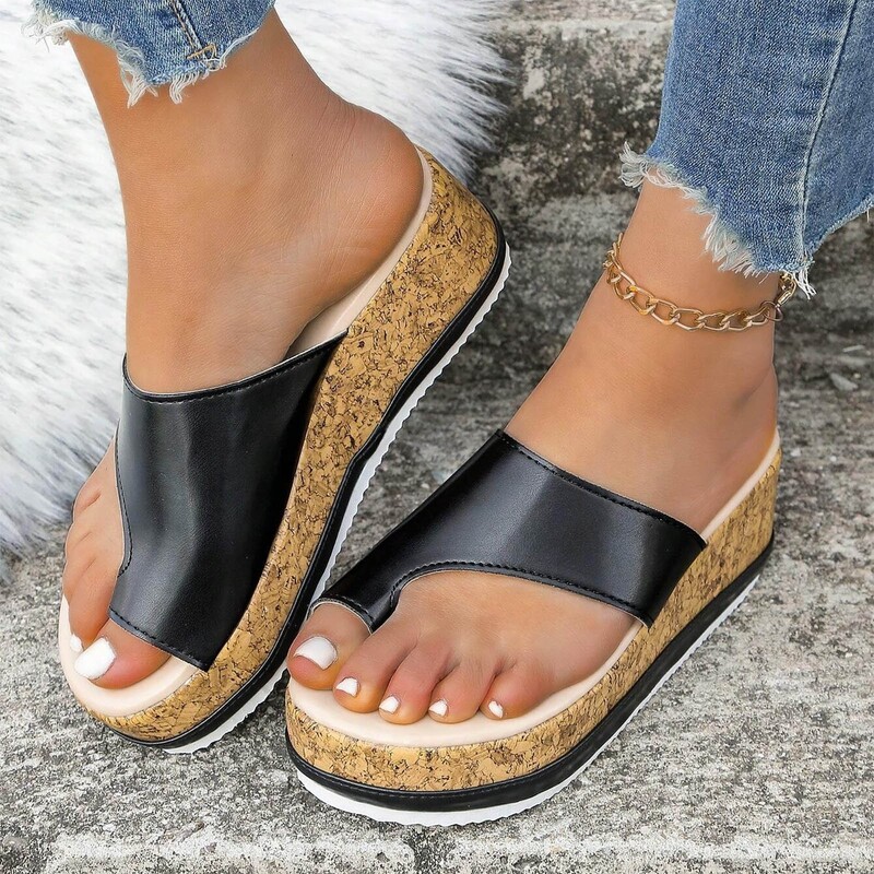 Suures suuruses naiste kingad kiilukontsaga kõrge kontsaga sandaalid, plätud, naiste sandaalid, paksu platvormiga kõndimissussid