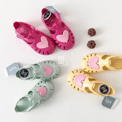 2024 Summer Children`s Hollow out Baotou Roman Sandals Love Jelly Shoes Baby Παιδικά Αντιολισθητικά ρετρό παπούτσια παραλίας