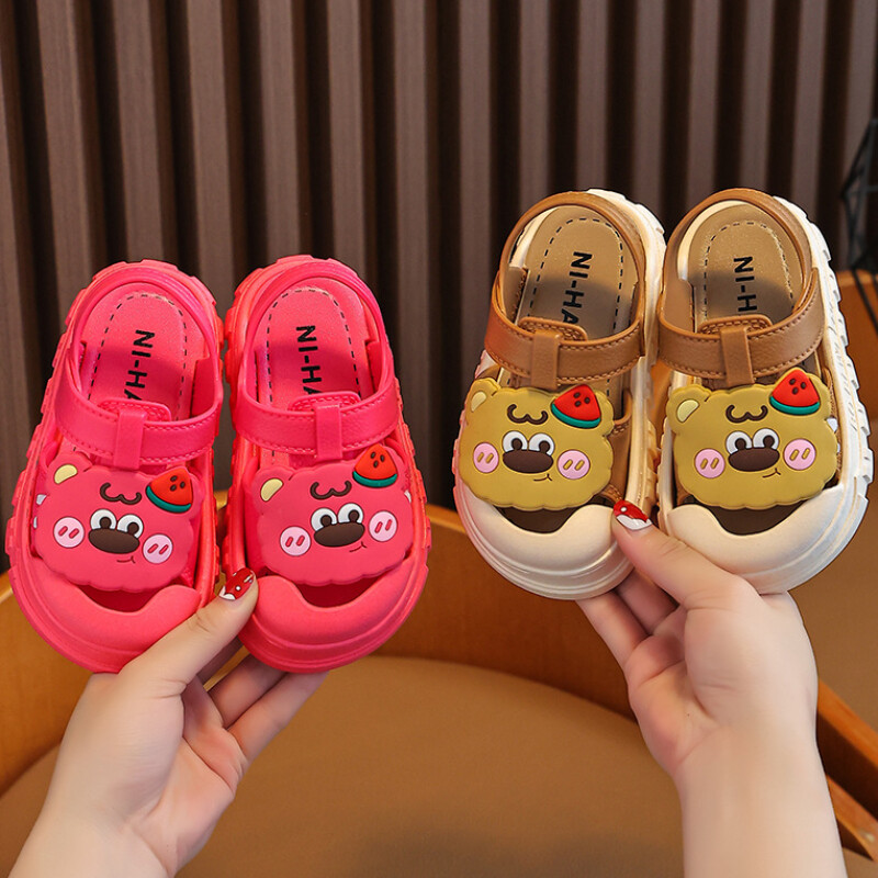 „Disney Boys“ mergaičių sandalai „Lotso Bear“ basutės kūdikiams, neslystančios minkštos apačios, avalynė Lengva studentų sportinė avalynė