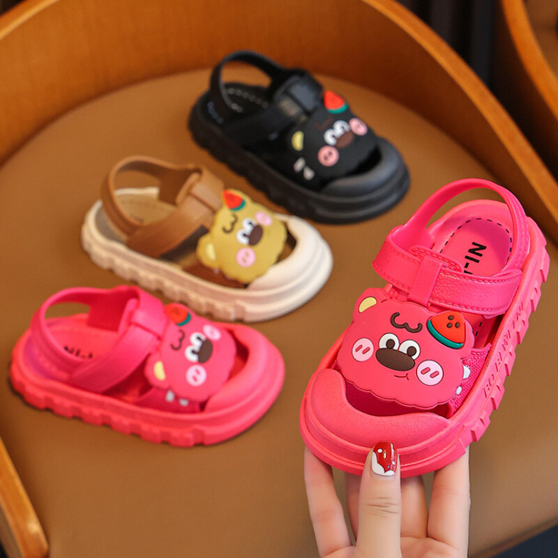 „Disney Boys“ mergaičių sandalai „Lotso Bear“ basutės kūdikiams, neslystančios minkštos apačios, avalynė Lengva studentų sportinė avalynė