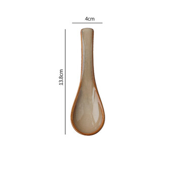 Трансгранична японска лъжица, обърната в пещ, лъжица ориз лъжица каша лъжица десертна лъжица домашен ресторант лъжица керамична лъжица с висока стойност
