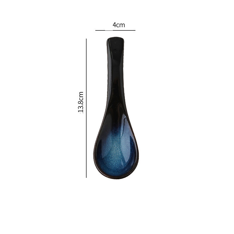 Prekogranična japanska žlica tokarena u peći, žlica za rižu, žlica za kašu, žlica za desert, žlica za domaći restoran, žlica od keramike visoke vrijednosti