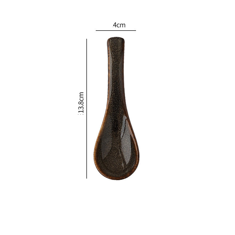 Prekogranična japanska žlica tokarena u peći, žlica za rižu, žlica za kašu, žlica za desert, žlica za domaći restoran, žlica od keramike visoke vrijednosti