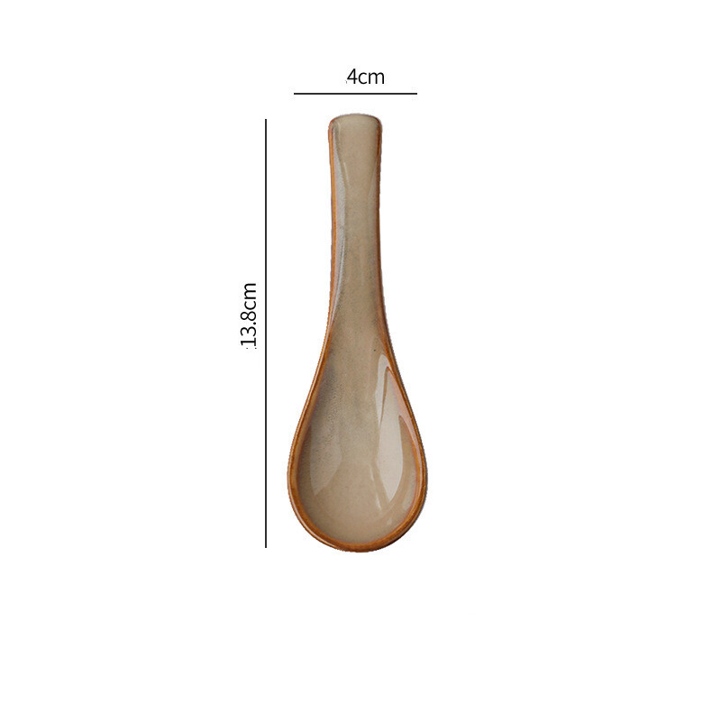 Prekogranična japanska žlica tokarena u peći, žlica za rižu, žlica za kašu, žlica za desert, žlica za domaći restoran, žlica od keramike visoke vrijednosti
