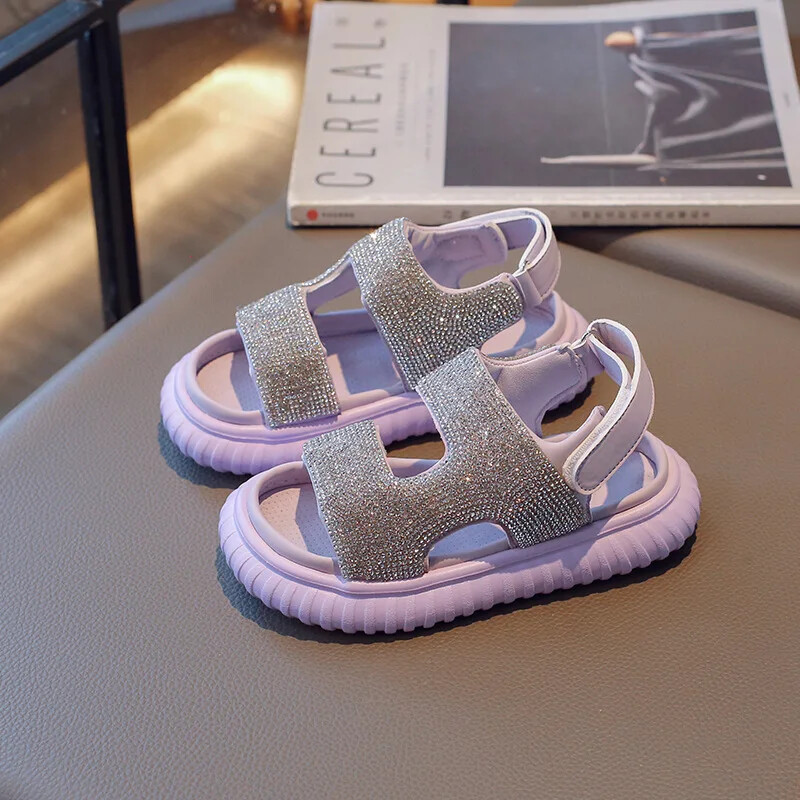 Mood Bling Rhinestone`i tüdrukute sandaalid suvised laste rannajalatsid Tüdrukute spordisandaalid Pehmed painduvad sandaalid tüdrukutele suurus 26-36