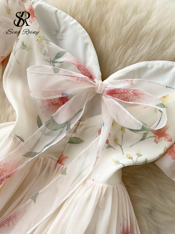 SINGREINY Õlavaba Seksikas rihmakleit Suvine Olkaimeta Korsett Maxi Sundress Naistele Seljata vibu Sweet Print pikk kleit