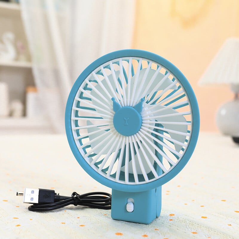 2024 határokon átnyúló új termék mini kis ventilátor rajzfilm fogantyú összecsukható kézi asztali USB töltő kis elektromos ventilátor