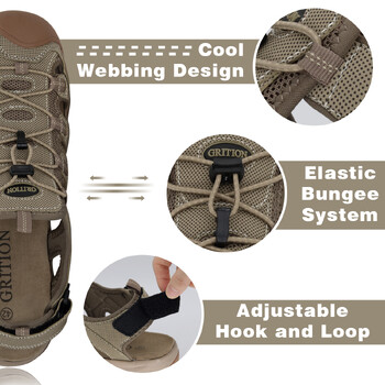 GRITION Мъжки сандали На открито Трекинг Туристически обувки Чехли със затворени пръсти Удобни плажни рибарски летни спортни 40-46 Спорт