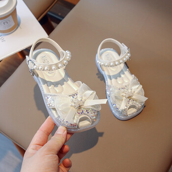 Fashion Style Baby Girl Bow Princess Shoes Pearl Rhinestone Butterfly Sandals for Girls Sequin Dance Performance Παπούτσια για παιδιά