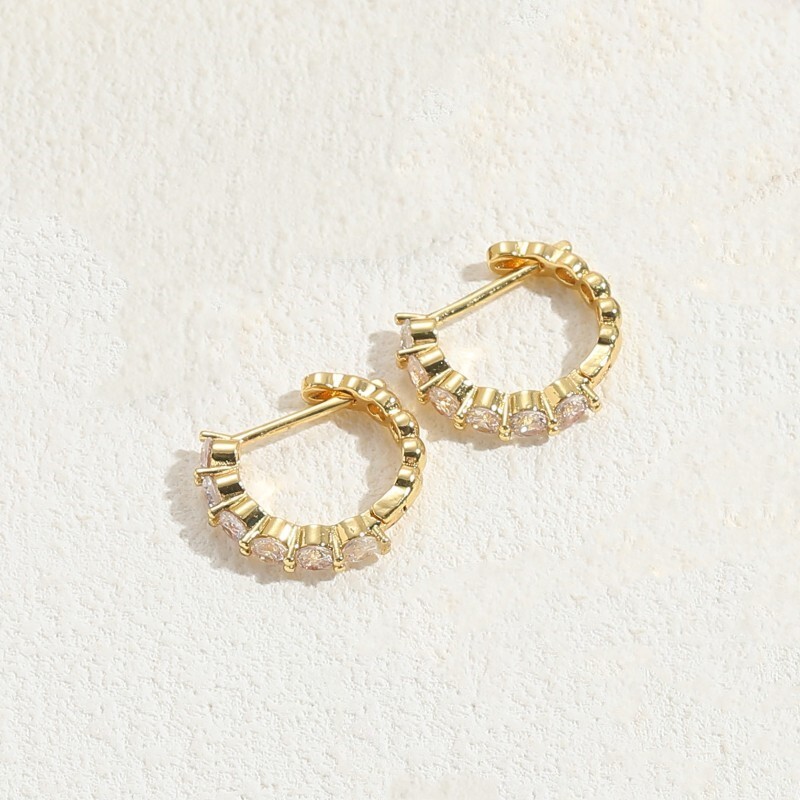 Piiriüleselt müüa luksuslikud prantsuse tsirkoonist kõrvarõngad, ins style, kerge luksus, nišš, temperament, vasega kaetud 14k ehetest kõrvarõngad