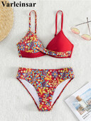 S - XL εμπριμέ μπικίνι Push Up Μαγιό Γυναικεία Μαγιό Γυναικεία Σετ μπικίνι δύο τεμαχίων με σουτιέν Κύπελλο μπάνιου μαγιό V5481