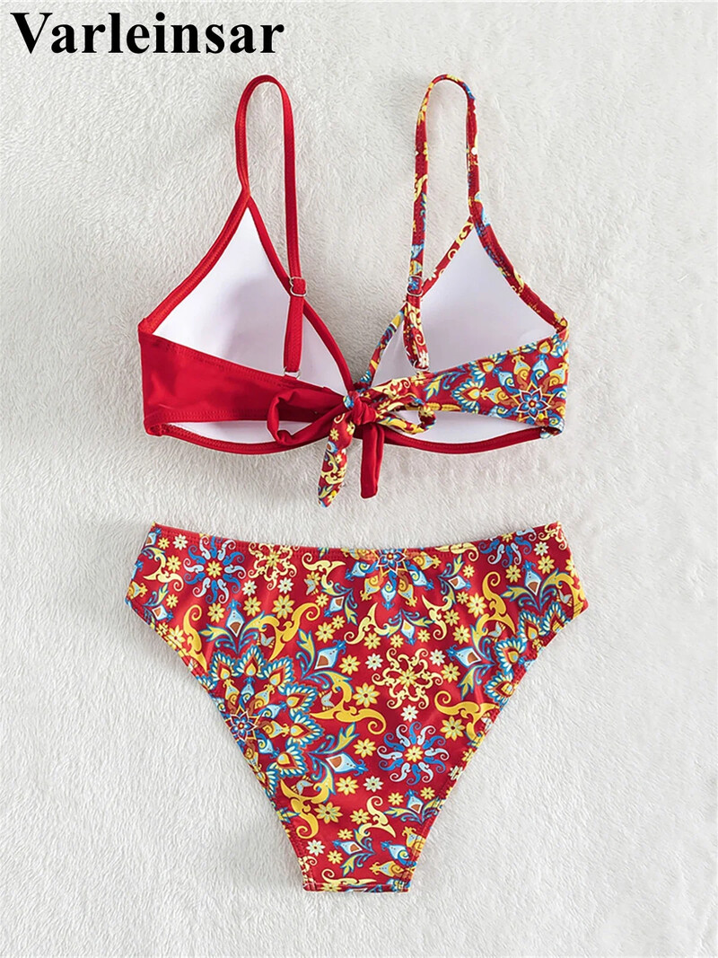 S - XL εμπριμέ μπικίνι Push Up Μαγιό Γυναικεία Μαγιό Γυναικεία Σετ μπικίνι δύο τεμαχίων με σουτιέν Κύπελλο μπάνιου μαγιό V5481