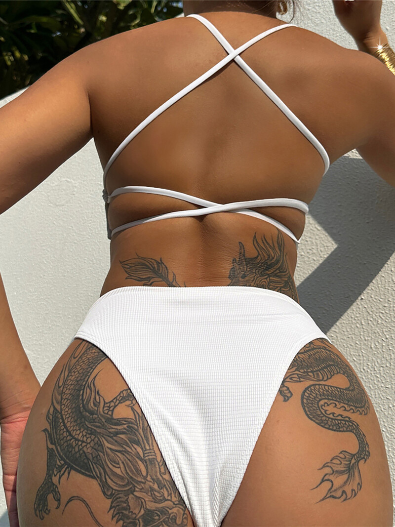 S - XL Cross Back Brasiilia kõrge lõikega bikiinid, naiste ujumistrikoo, naiste ujumisriided, kaheosaline bikiinikomplekt supluskostüüm ujumiskostüüm K5456