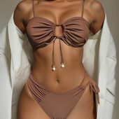 S - XL Asymmetric Wrinkled Cut Out Μπικίνι Γυναικεία Μαγιό Γυναικείο Μαγιό δύο τεμαχίων Σετ μπικίνι Μπανιέρα Μαγιό