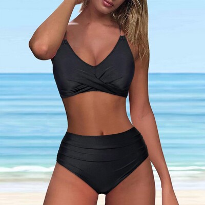 S-XL Sexy V λαιμόκοψη μπικίνι γυναικείο μαγιό Γυναικείο μαγιό Σετ μπικίνι δύο τεμαχίων Bather μαγιό μαγιό