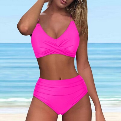 S-XL Sexy V λαιμόκοψη μπικίνι γυναικείο μαγιό Γυναικείο μαγιό Σετ μπικίνι δύο τεμαχίων Bather μαγιό μαγιό