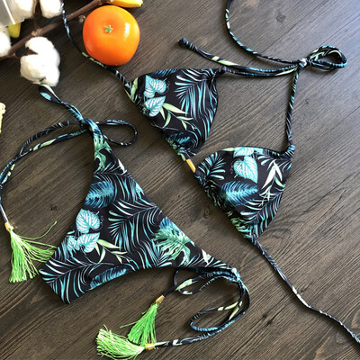 kaklasaites pavadas brazīlijas push up bikini pušķi bikini peldkostīmi siksniņa pārsējs peldkostīms pludmales apģērbs peldkostīms sieviešu S~XL