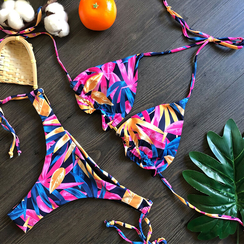 kaklaraiščiai apynasiriai braziliškas push up bikini kutai bikini maudymosi kostiumėliai su juostele tvarsčiu maudymosi kostiumėlis paplūdimio dėvėjimas maudymosi kostiumėlis moteriškas S~XL