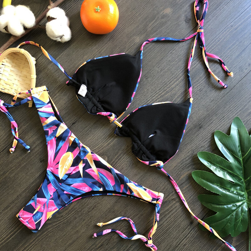 kaklaraiščiai apynasiriai braziliškas push up bikini kutai bikini maudymosi kostiumėliai su juostele tvarsčiu maudymosi kostiumėlis paplūdimio dėvėjimas maudymosi kostiumėlis moteriškas S~XL